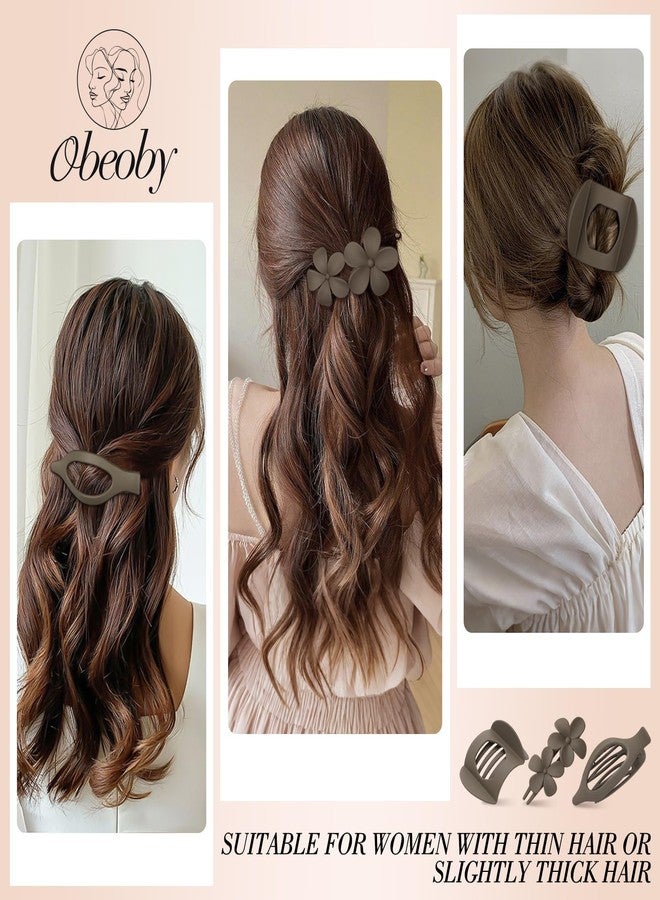 Obeoby 10 Pcs Flat Hair Clips for Women, 3 Styles French Flat Claw Clips for Thin Thick Hair, Medium Duckbill No Slip Hair Accessories Barrettes Girls - Image 3